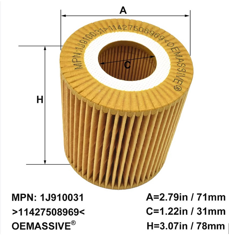 فیلتر روغن بی ام و موتور N46 و N46N کد 11427508969 برند مان