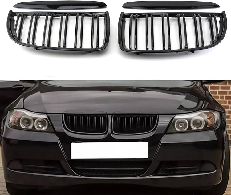 جلوپنجره دولاین بی ام و E90 سدان مشکی پیانویی برند WENDERPART
